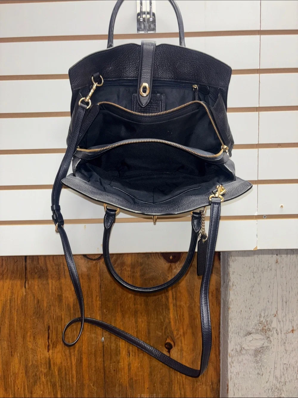 Coach structured leather